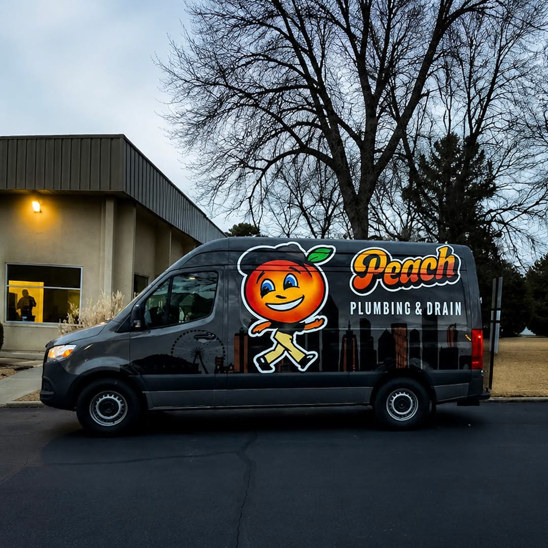 Peach Plumbing & Drain service van in Atlanta